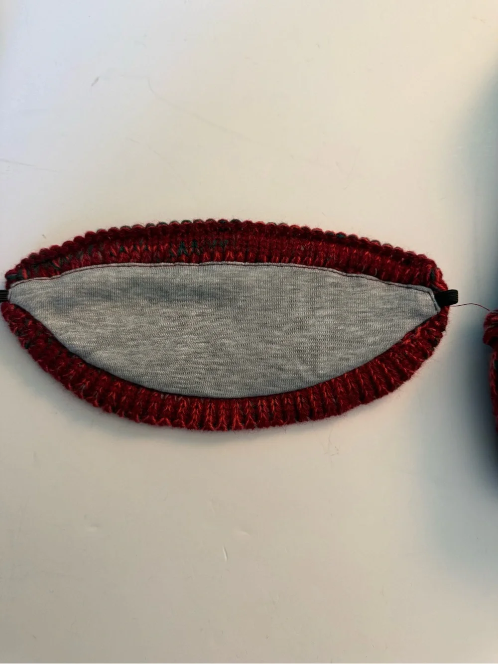 Adult Multicolor Knit Pom Hat and Neck Warmer Set - Red Striped NWOT